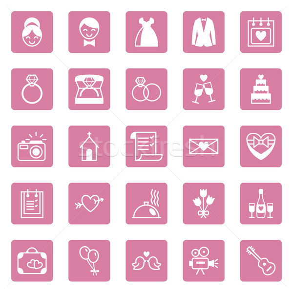 Flat square icons wedding Stock photo © UrchenkoJulia