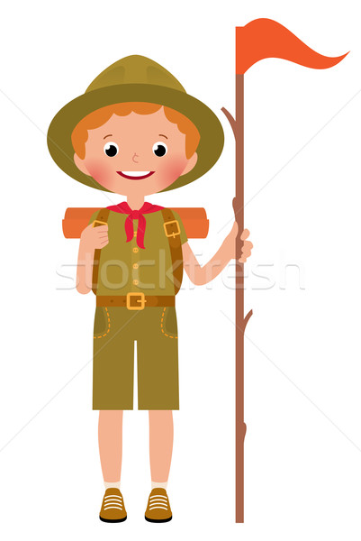 Vector illustration of a smiling child boy scout Stock photo © UrchenkoJulia