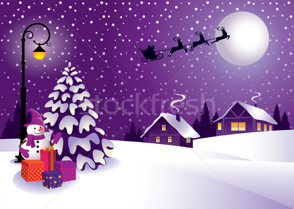 Christmas land winter landschap stijl Stockfoto © UrchenkoJulia