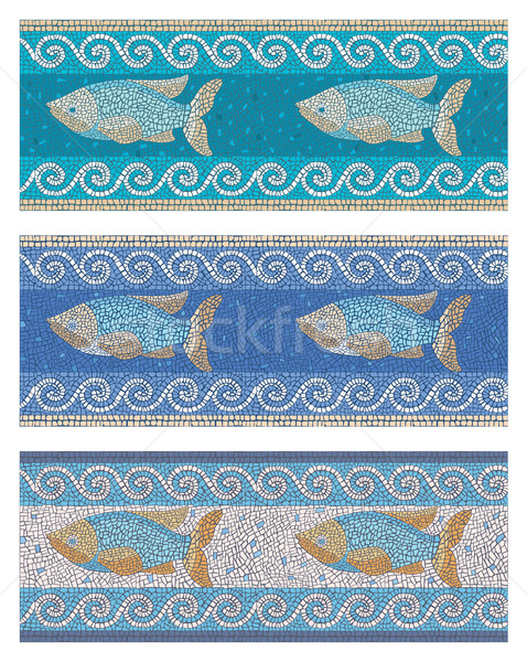 Seamless mosaic in marine style Stock photo © UrchenkoJulia