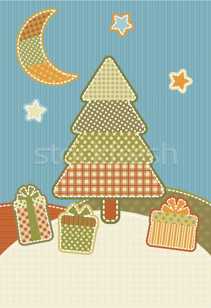 Christmas lapwerk illustratie stijl kleur vakantie Stockfoto © UrchenkoJulia