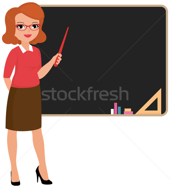 [[stock_photo]]: Enseignants · tableau · noir · stock · vecteur · cartoon · illustration