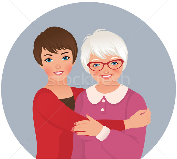 Elderly mother and adult daughter Stock photo © UrchenkoJulia