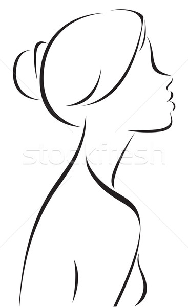Line rysunek kobiet profil czas kobieta Zdjęcia stock © UrchenkoJulia