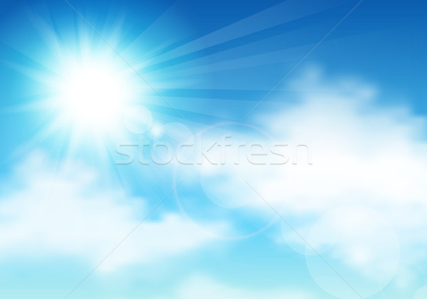 Foto stock: Céu · nuvens · sol · blue · sky · fundo · verão