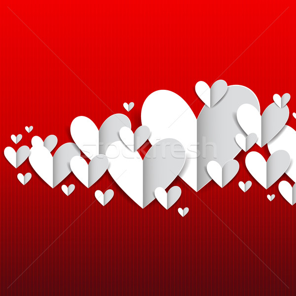 Papel corazones rojo día de san valentín boda amor Foto stock © user_10003441