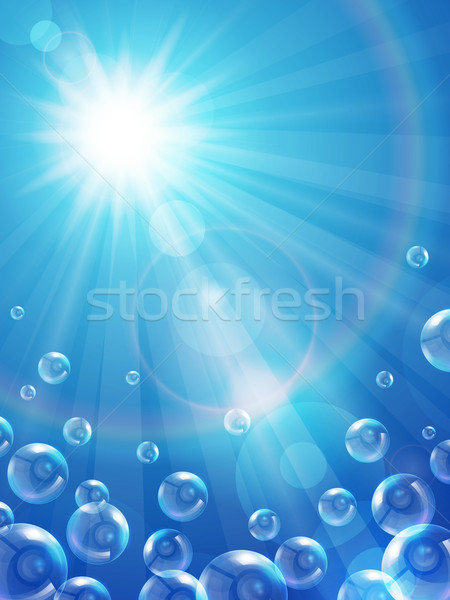 Foto stock: Ar · bubbles · céu · verão · azul · céu