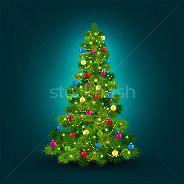 árbol de navidad hermosa tarjeta Navidad celebración decoración Foto stock © user_10003441