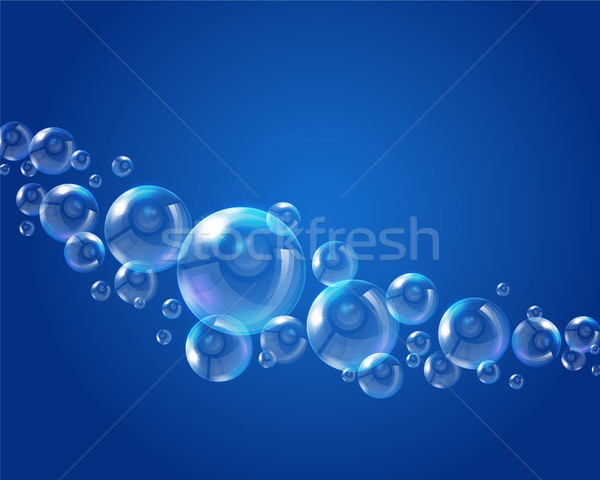 Bolhas de sabão bubbles escuro azul água fundo Foto stock © user_10003441