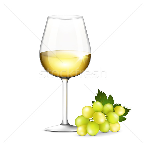 Vidrio vino blanco vino restaurante uvas blanco Foto stock © user_10003441