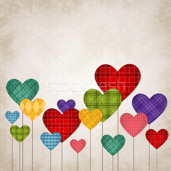 Kalpler renkli güzel bağbozumu stil Stok fotoğraf © user_10003441