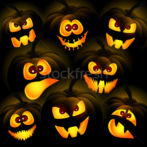 Calabazas oscuro funny halloween negro noche Foto stock © user_10003441