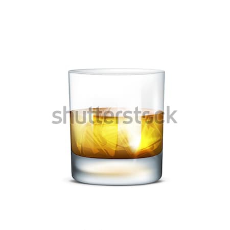 Vidrio whisky blanco hielo cóctel alcohol Foto stock © user_10003441