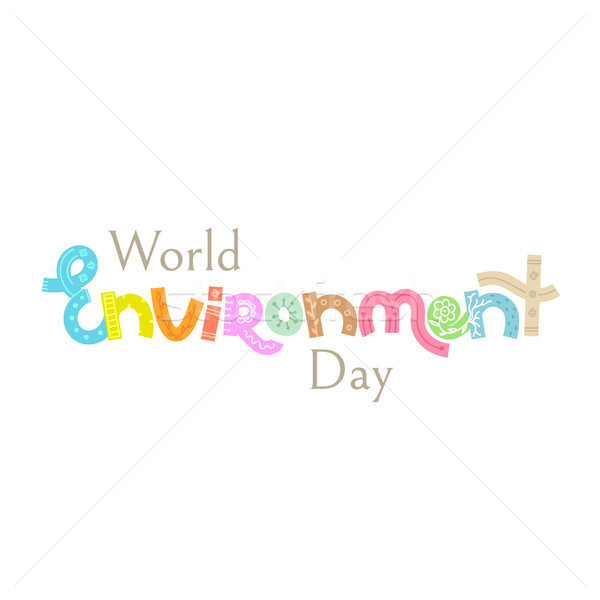 World environment day. Creative hand drawn lettering with doodle. Save nature. Eco friendly design.  Stock photo © user_10144511