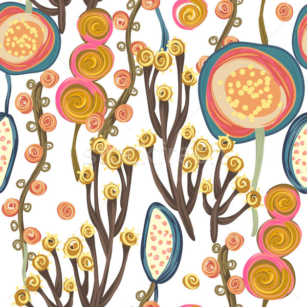 Floral seamless pattern. Hand drawn creative flowers or trees. Colorful artistic background. Abstrac Stock photo © user_10144511
