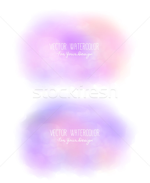 Set of 2 bright stains. Pseudo watercolor. Paint texture. Colorful daub. It can be used as backgroun Stock photo © user_10144511