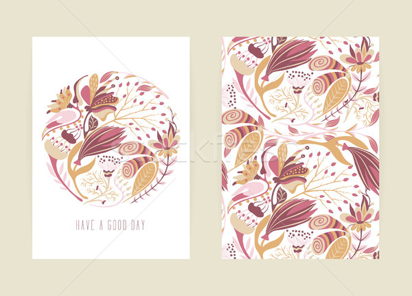Decken Design floral Muster Hand gezeichnet kreative Stock foto © user_10144511