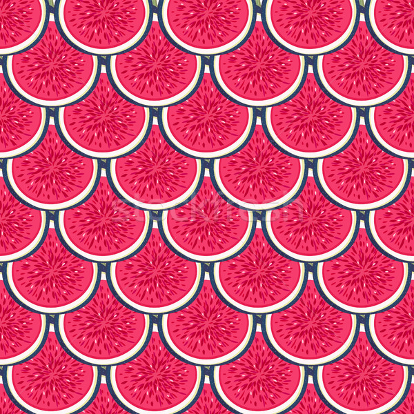Seamless pattern with halves figs. Healthy dessert. Fruity repeating background. Hand drawn fruits.  Stock photo © user_10144511