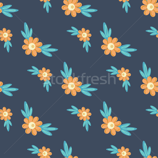 Stock photo: Floral seamless pattern. Hand drawn creative flowers. Colorful artistic background with blossom. Abs