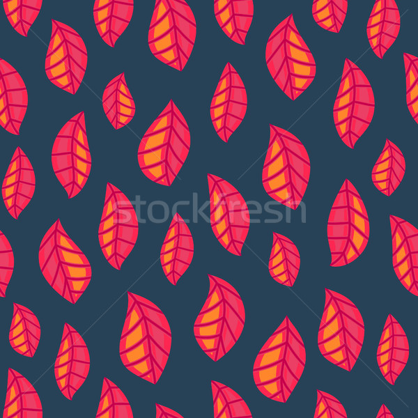 Stock photo: Floral seamless pattern with fallen leaves. Autumn. Leaf fall. Colorful artistic background. Can be 