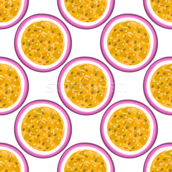 Seamless pattern with tropical fruits. Healthy dessert. Fruity background. Passion fruit. Exotic foo Stock photo © user_10144511