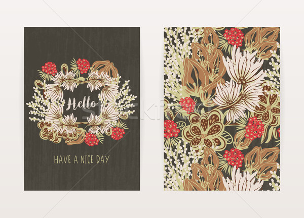 Cubrir diseno floral patrón dibujado a mano creativa Foto stock © user_10144511