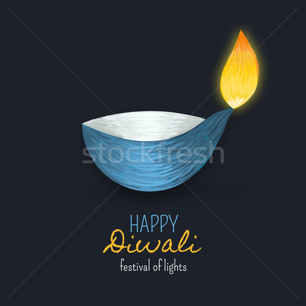 Stock photo: Happy Diwali. Indian diya. Festival of lights and fires. Dipawali celebration. Festive background