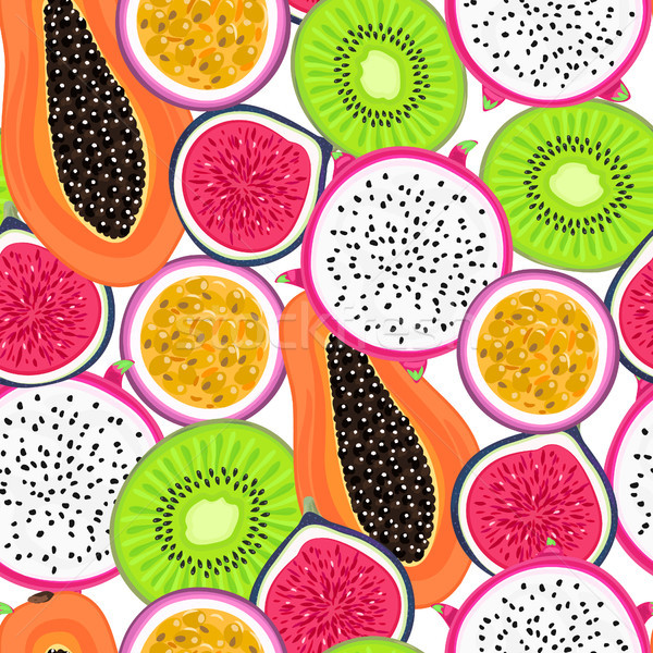 Vector tropical fructe sănătos desert Imagine de stoc © user_10144511