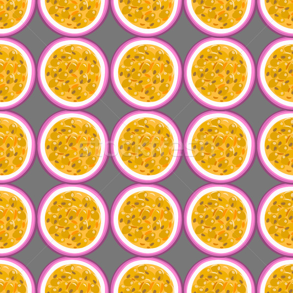 Seamless pattern with tropical fruits. Healthy dessert. Fruity background. Passion fruit. Exotic foo Stock photo © user_10144511