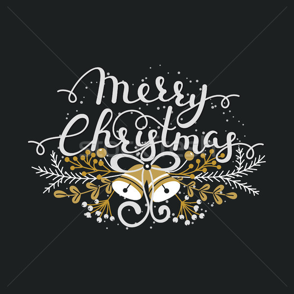 Wesoły christmas zioła kaligrafia Zdjęcia stock © user_10144511