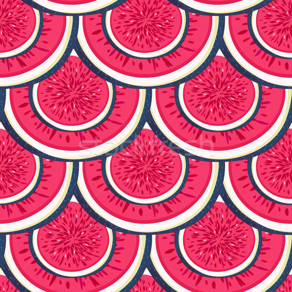 Seamless pattern with halves figs. Healthy dessert. Fruity repeating background. Hand drawn fruits.  Stock photo © user_10144511