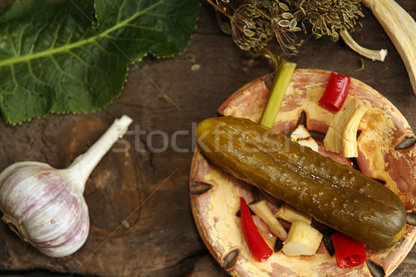 Canned pickled marinated cucumber Stock photo © user_11056481