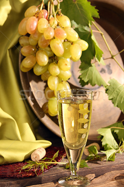 Vintage wine glass against background bunch of grapes  Stock photo © user_11056481