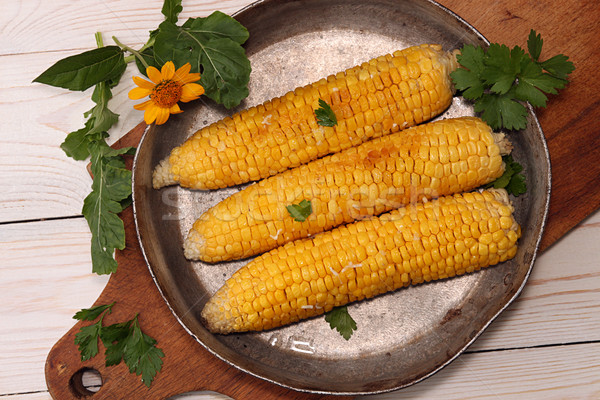 Corn baked in oven with butter and garlic Stock photo © user_11056481