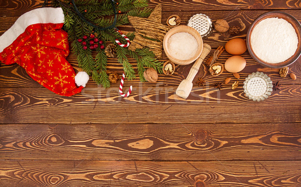 Preparation Christmas New Year sweeties. Ingredients and holiday Stock photo © user_11056481