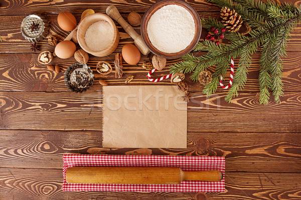 Preparation Christmas New Year sweeties. Ingredients and holiday Stock photo © user_11056481