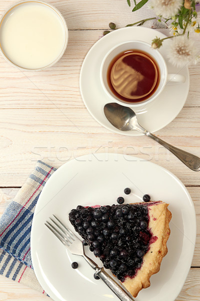 Slice of bilberry cake Stock photo © user_11056481
