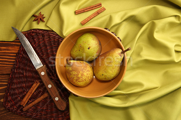 Stock photo: Homegrown pears from rural garden