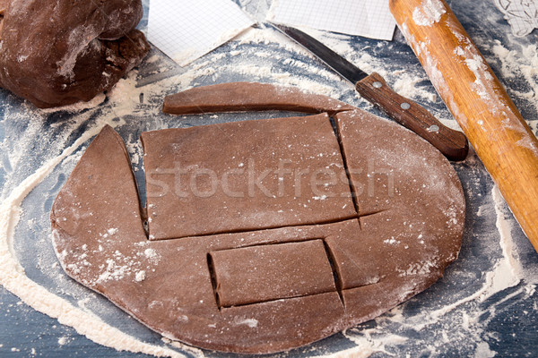 Vorbereitung Lebkuchen Haus Weihnachten Neujahr Feier Stock foto © user_11056481