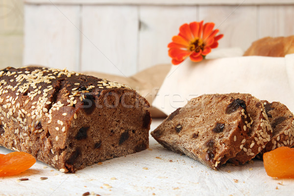 Rye unleavened  bread without yeast sprinkled sesame Stock photo © user_11056481