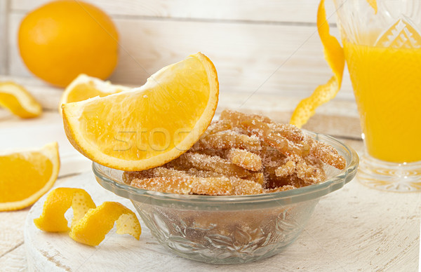 Casero azucarado naranja vidrio tazón Foto stock © user_11056481