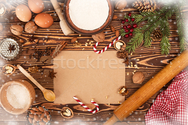 Stok fotoğraf: Hazırlık · Noel · yılbaşı · malzemeler · tatil · süslemeleri