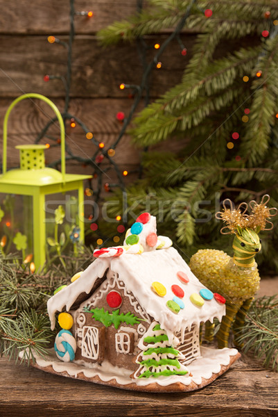 Pan de jengibre casa europeo Navidad vacaciones tradiciones Foto stock © user_11056481