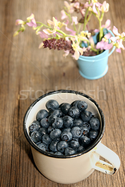 Bilberry in white enameled mug Stock photo © user_11056481