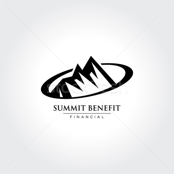 Stock photo: vector illustration of Mountain, Nature concept logo, Summit, Peak