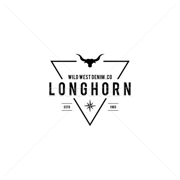 Vintage label with silhouette of bull head. Texas Wild West Theme. Vector illustration Stock photo © user_11138126