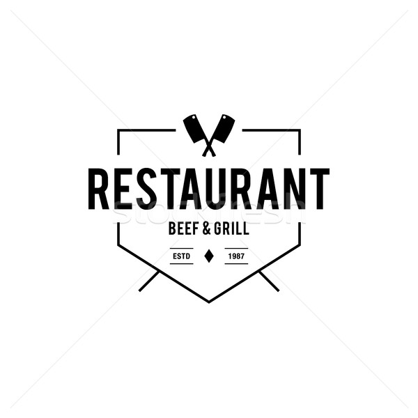 レストラン ロゴス バッジ ラベル デザイン 要素 ストックフォト © user_11138126
