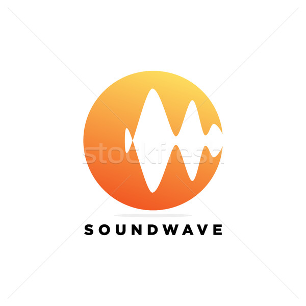 Musik logo Schallwelle Audio Technologie abstrakte Form Stock foto © user_11138126