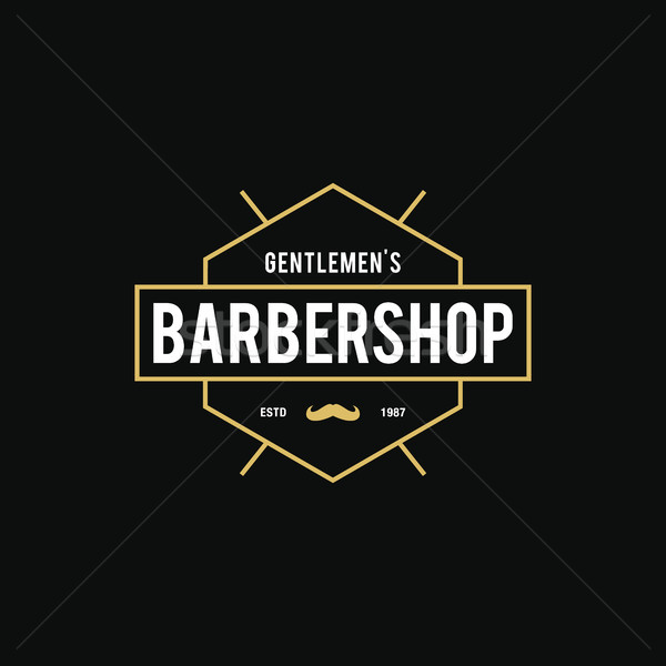Vintage fryzjera sklep logo zdumiewający stylu Zdjęcia stock © user_11138126