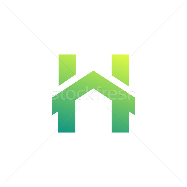 Letra h símbolo casa criador alfabeto ícone Foto stock © user_11138126